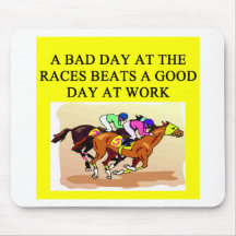 a funny horse player racing joke mousemats
