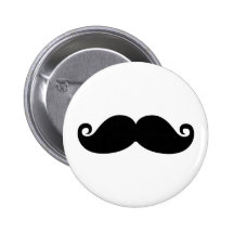 A funny vintage black moustache fashion design. buttons