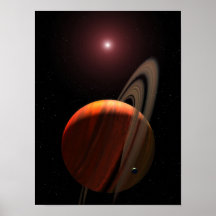 A gas giant planet orbiting a red dwarf print
