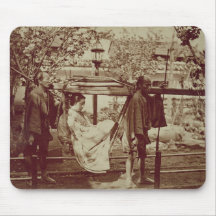 A Geisha being carried in a litter (sepia photo) Mousepad