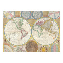 A General Map of the World by Samuel Dunn 1794 Personalized Announcement