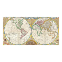 A General Map of the World by Samuel Dunn 1794 Photo Card Template