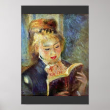 A Girl Reading By Pierre-Auguste Renoir Poster