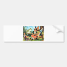 A Gnome and Frog on a Mushroom Seesaw Bumper Sticker
