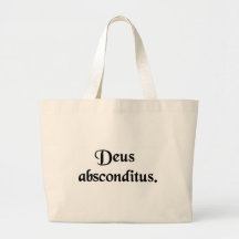 A god who is hidden from man. canvas bags