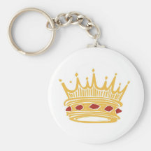 A Golden King's Crown With Jewels Key Chain