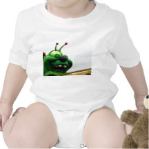 A green caterpillar goofy fair ride image rompers