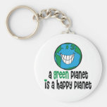 A Green Planet is a Happy Planet Keychain