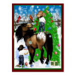 A Horse and Kid Christmas  Postcard