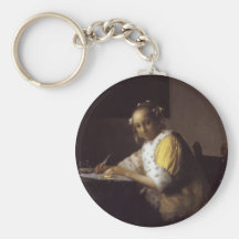 A Lady Writing Keychains