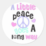 a little peace goes a long way round stickers