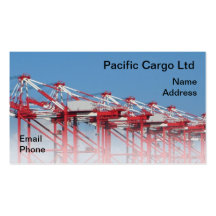 A Long Row of Container Shipping Cranes Business Cards