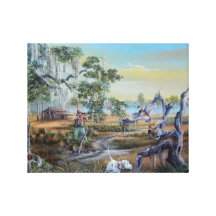 A man and his dog...Southern Style. Gallery Wrap Canvas
