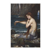 A Mermaid by John William Waterhouse Gallery Wrapped Canvas