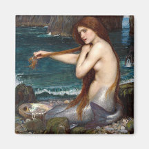 A Mermaid, Waterhouse Refrigerator Magnets