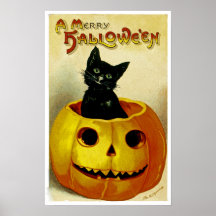 A Merry Halloween Kitten Posters