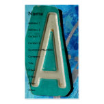 "A"  Mixed Media Business Card Templates