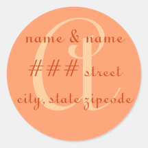 "A" monogram return address label - perzonalize Round Stickers