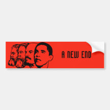 A NEW END bumper sticker