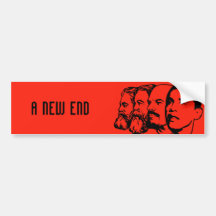 A NEW END bumper sticker