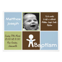 a new heart baptism baby boy invitation