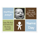 a new heart name day baby boy invitation