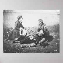 A Nurse Tending a Wounded Man Print