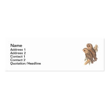 A Pair of Masked Barn Owls on a branch (painting). Business Cards