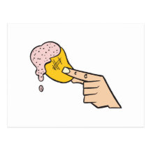 a potato chip with dip post cards
