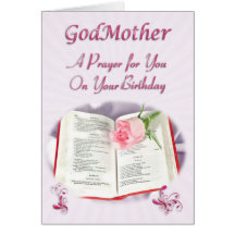A prayer for a God Mother on her Birthday Greeting Card
