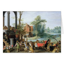 A Satire of the Folly of Tulip Mania Greeting Cards