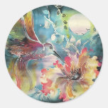 A Single Hummingbird Round Stickers