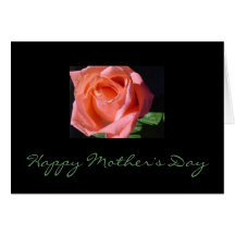 A Single Pink Rose for Mother's Day Card