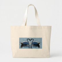 A Swan Heart Kiss, Reflections of Love Canvas Bag