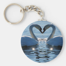 A Swan Heart Kiss, Reflections of Love Keychain