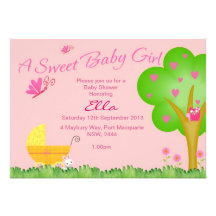 A Sweet Baby Girl Baby Shower Invitation