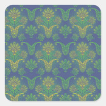 a touch of peacock damask design 2.ai square sticker