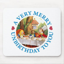 A VERY MERRY UNBIRTHDAY TO YOU MOUSE MATS