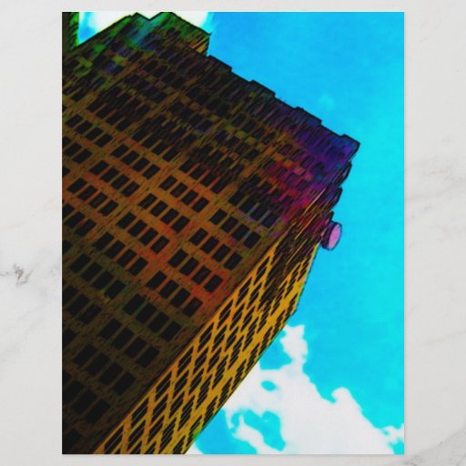 A vibrant and tall building against the  blue sky custom flyer