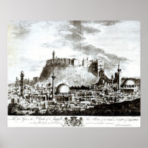 A view of the city and castle of Aleppo, Syria Poster