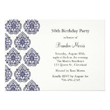 A Vintage Damask Birthday Invitation