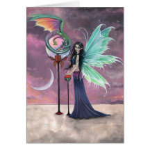 A Vivid Dream Fairy and Dragon Greeting Card