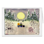 "A Winter's Night Walk" Greeting Cards