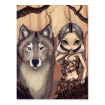 "A Wolfish Friend" Postcard