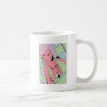 A Woman in Green Dress Coffee Mugs