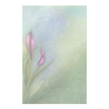 A Womans Heart - Calla Lily Customized Stationery