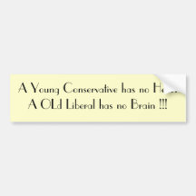 A Young Conservative has no HeartA OLd Liberal ... Bumper Stickers
