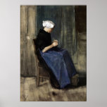A Young Scheveningen Woman Knitting Posters