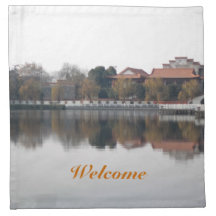 A zoo park in Wuhan, China. Ancient Chinese style Printed Napkin