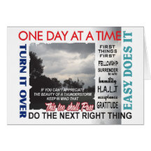 AA slogans aniversary card